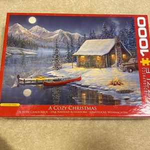 Euro graphics 1000 piece cozy Christmas cottage puzzle